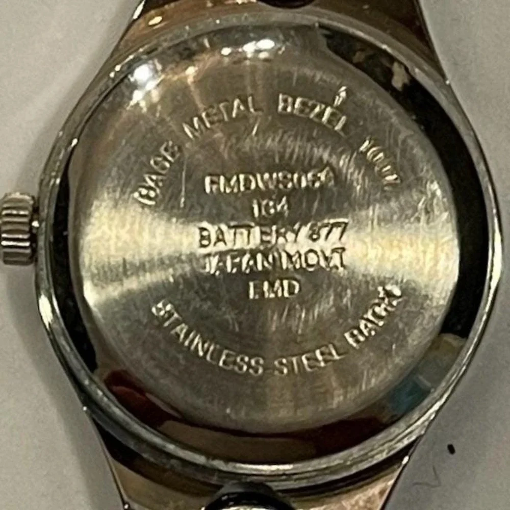 FMD‎ Pink Butterfly Dial Silver Tone Link Bracelet Watch FMDWS059 Japan Movt